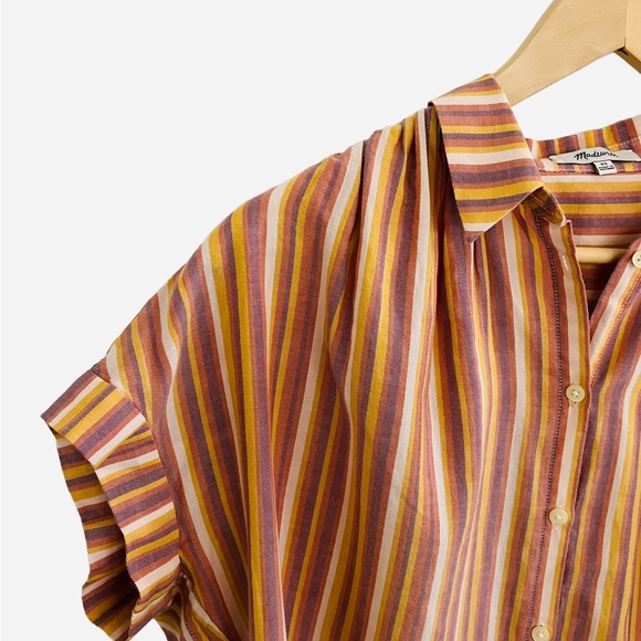 Madewell Central Rainbow Stripe Classic Button Down Shirt XS - Picture 5 of 7